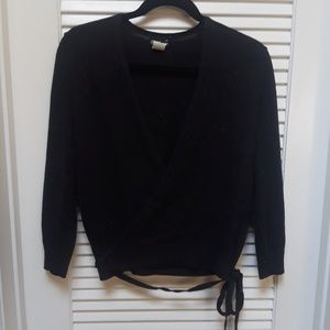 Coolwear Wrap Around Black Sparkle Sweater Large